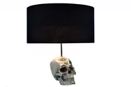 Lampy stojące - Invicta Interior Lampa stołowa Skull czaszka czarna chrom 44cm 38320 - miniaturka - grafika 1