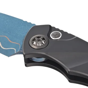 Nóż automatyczny Heretic Pariah-A Custom DLC Aluminium / Carbon Fiber Inlays, Blued Baker Forge AuroraMai Damascus by Tony Marfione Jr. - Noże - miniaturka - grafika 12