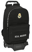 Plecaki szkolne i tornistry - Safta REAL MADRID korporacyjny plecak szkolny z wózkiem 905, idealny dla dzieci w różnym wieku, wygodny i wszechstronny, jakość i wytrzymałość, 31x15x47 cm, kolor czarny, czarny, Estándar, Casual - miniaturka - grafika 1