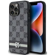 Etui i futerały do telefonów - Oryginalne Etui IPHONE 14 PRO MAX DKNY Hardcase Leather Checkered Mono Pattern & Printed Stripes (DKHCP14XPCPTSSK) czarne - miniaturka - grafika 1