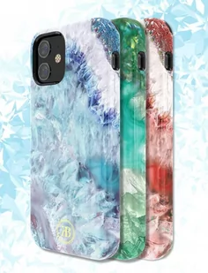 Kingxbar Agate Series eleganckie etui pokrowiec z nadrukiem agat iPhone 12 mini zielony - Etui i futerały do telefonów - miniaturka - grafika 4