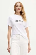 Koszulki sportowe damskie - Guess t-shirt PYRAMIDE damski kolor biały W4YI35 KC8T0 - miniaturka - grafika 1