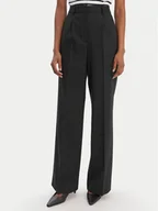 Spodnie damskie - Tommy Hilfiger Spodnie materiałowe Timeless WW0WW48801 Czarny Wide Leg - miniaturka - grafika 1