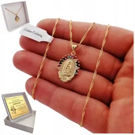 Biżuteria dla dzieci - POZŁACANY ŁAŃCUSZEK Z MEDALIKIEM STAL CHIRURGICZNA - miniaturka - grafika 1