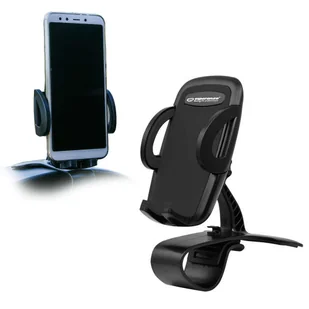 Esperanza Uchwyt samochodowy holder uniwersalny klips do telefonu smartfona na deskę/ kokpit Czarny - Uchwyty samochodowe do telefonów - miniaturka - grafika 1