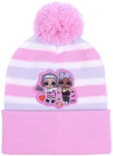 Czapki damskie - Dziewczęca, Jasnoróżowa, Ciepła Czapka W Paski L.O.L. Surprise - miniaturka - grafika 1