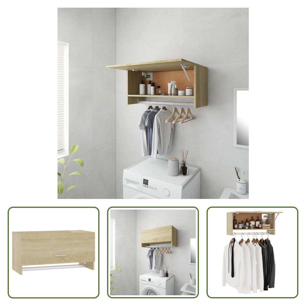 The Living Store Szafa dąb sonoma 70x32,5x35 cm Materiał drewnopochodny