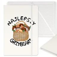 Notesy i bloczki - NOTES BIAŁY W LINIE A5 MIŁOŚNIK GRZYBOBRANIA WZÓR - miniaturka - grafika 1