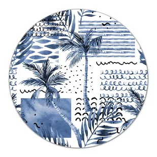 Deski szklane na pizzę ozdoba Niebieska palma fi40, Coloray - Deski do krojenia - miniaturka - grafika 1