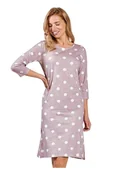 Bielizna nocna - Koszula nocna Dolly brązowa w kropki S - miniaturka - grafika 1