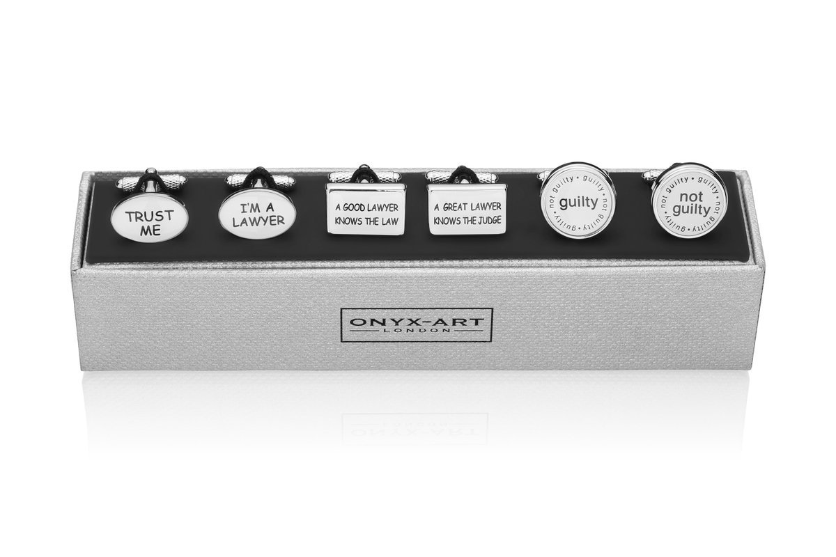 Zestaw spinek do mankietów na prezent dla prawnika