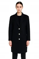 Płaszcze damskie - JACKJONES CZARNY PŁASZCZ WEŁNIANY KLASYCZNY Z GUZIKAMI S K1A - miniaturka - grafika 1