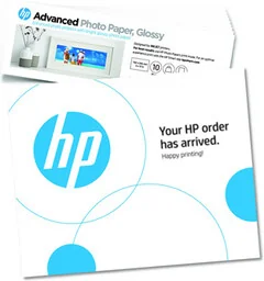 HP Advanced Photo Paper, 49V51A, foto papír, lesklý, bílý, 10,1x30,5cm, 4x12", 250 g/m2, 10 ks, inkoustový - Papier do drukarek - miniaturka - grafika 1