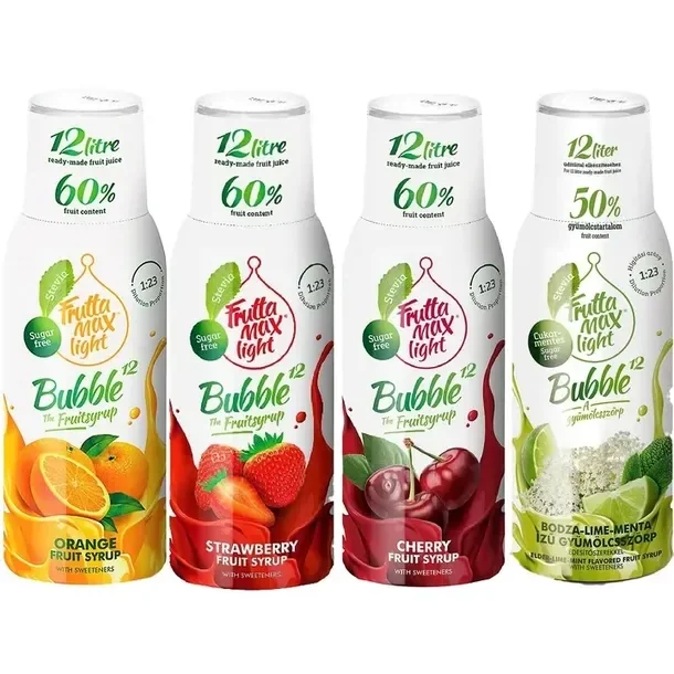 Zestaw 4 syropów do saturatora Soda FruttaMax Light (Bez cukru)