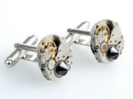 Spinki do mankietów i krawatów - Spinki do mankietów - SQUARES I DARK KNIGHT - spinki z mechanizmami - miniaturka - grafika 1