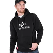 Bluzy męskie - Bluza ALPHA INDUSTRIES BASIC czarna kaptur 178312 03-S - miniaturka - grafika 1