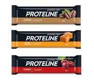 Batoniki - Proteline Energy Trio – Kawa,Wiśnia & Słony Karmel – 24 Batoniki Proteinowe - miniaturka - grafika 1
