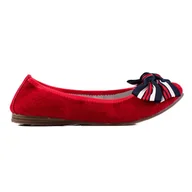 Baleriny - Filippo Skórzane Baleriny Z Kokardką czerwone - miniaturka - grafika 1