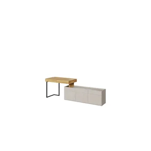 Zestaw Biurko z Szafką SET-11B Teen Flex Lenart Hikora Naturalna, Silk Flou, Raw Steel - Zestawy mebli dla dzieci - miniaturka - grafika 1