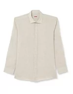 Koszule męskie - bugatti Męska koszula 9150-38540, beżowo-40, regularna, beżowy-40, XXL - miniaturka - grafika 1