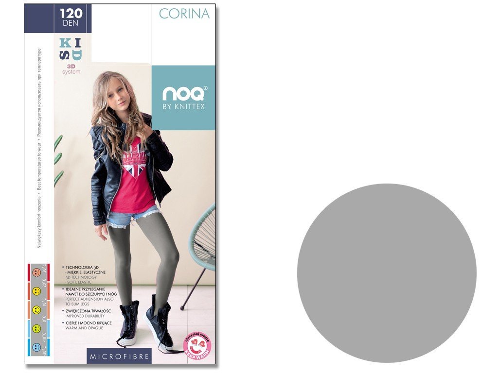 Rajstopy Dla Dziecka Z Mikrofibry 120 Den 134-140 Paloma Grey