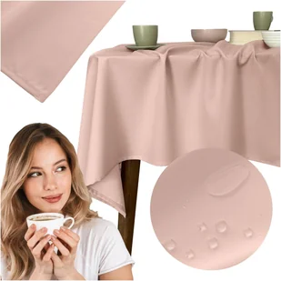 Obrus 140x200 Plamoodporny Surbo Pudrowy Róż - Obrusy i serwetki - miniaturka - grafika 1