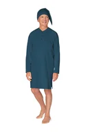 Piżamy damskie - Koszula Nocna Męska 4Xl Długi Rękaw Bawełniana Dla Taty Dziadka Zielona - miniaturka - grafika 1