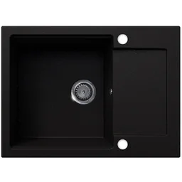 EOS Zlewozmywak granitowy UNITO z ociekaczem (czarny brokat złoty) - Zlewozmywaki EOS Zlewozmywak granitowy UNITO z ociekaczem (czarny brokat złoty) - Zlewozmywaki - miniaturka - grafika 1