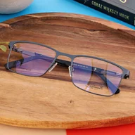 Okulary korekcyjne, oprawki, szkła - Oprawki okularowe męskie prostokątne korekcyjne SANTARELLI na teleskopach STSA2 Szary - miniaturka - grafika 1