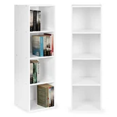 Półki do salonu - NOWOCZESNY REGAŁ SZAFKA BIAŁA 4 PÓŁKI LOFT - miniaturka - grafika 1