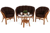 Meble ogrodowe - Meble ogrodowe rattanowe Bahama Orange / Brown 3+1 - miniaturka - grafika 1