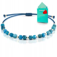 Bransoletki - Bransoletka apatyt na sznurku z kamieniami naturalnymi złota pozłacana 925 - miniaturka - grafika 1