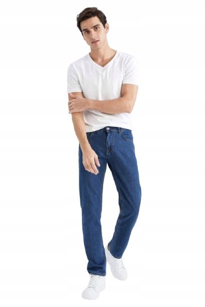 DEFACTO JEANSY MĘSKIE NIEBIESKIE CASUAL 48/30 P5K
