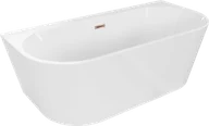 Wanny - Mexen Oval+ wanna wolnostojąca przyścienna 170 x 80 cm, biała, przelew różowe złoto - 52681708000-60 - miniaturka - grafika 1