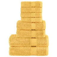 Ręczniki - vidaXL 8-częściowy zestaw ręczników premium SOLUND, złoty, 600 g/cm² - miniaturka - grafika 1
