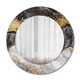 Lustro dekoracyjne okrągłe Marmur i złoto - Lustra - miniaturka - grafika 1