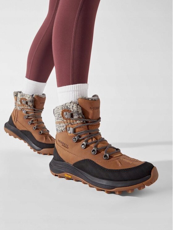 MERRELL DAMSKIE ŚNIEGOWCE ZE SKÓRĄ BRĄZOWE 41 2JJA