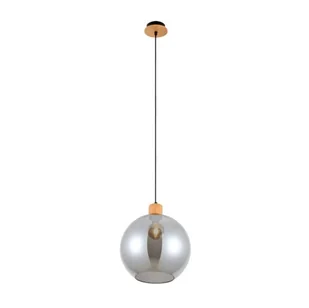 Potan lampa wisząca 1xE27 drewno/bursztynowy PND-67497-WO-SG - Lampy sufitowe - miniaturka - grafika 1