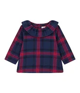 Bluzki damskie - Petit Bateau A08RM bluzka z długim rękawem, niebieska smoking/wielokolorowa, 12 miesięcy, Niebieski smoking/wielokolorowy, 12 Miesiące - miniaturka - grafika 1