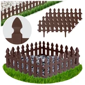 Ogrodzenia - Palisada ogrodowa obrzeże ogrodowe trawnikowe brązowe Plonos tworzywo płotek 240 cm - miniaturka - grafika 1