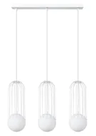 Lampy sufitowe - Biała lampa wisząca na listwie 3 druciane zwisy - 4X A607 G7-F35 - miniaturka - grafika 1