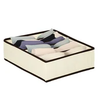 Meble modułowe i akcesoria - Organizer do szuflady na bieliznę z 7 przegródkami kremowy - miniaturka - grafika 1