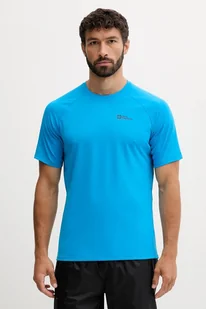 Jack Wolfskin t-shirt sportowy Prelight Swift kolor niebieski gładki A63800 - Koszulki męskie - miniaturka - grafika 1