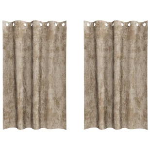 vidaXL Zasłony Velvet 2 sztuki z oczkami Champagne 140x175 cm - Zasłony - miniaturka - grafika 1