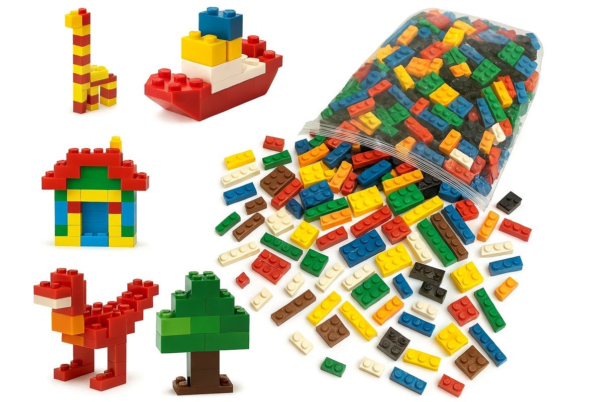 Duży Zestaw klocków Klocki Konstrukcyjne 1000 elementów kolorowe (1000PCS)