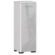 Szafki łazienkowe - Szafka łazienkowa wolnostojąca: jedne drzwi, dwie półki, kolor: biały metaliczny połysk, wymiary szafki: szer: 30 cm, wys: 82 cm, gł: 30 cm - miniaturka - grafika 1