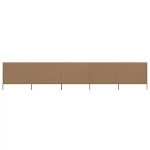 vidaXL Parawan 5-skrzydłowy z tkaniny, 600x80 cm, taupe vidaXL - Pawilony ogrodowe - miniaturka - grafika 1
