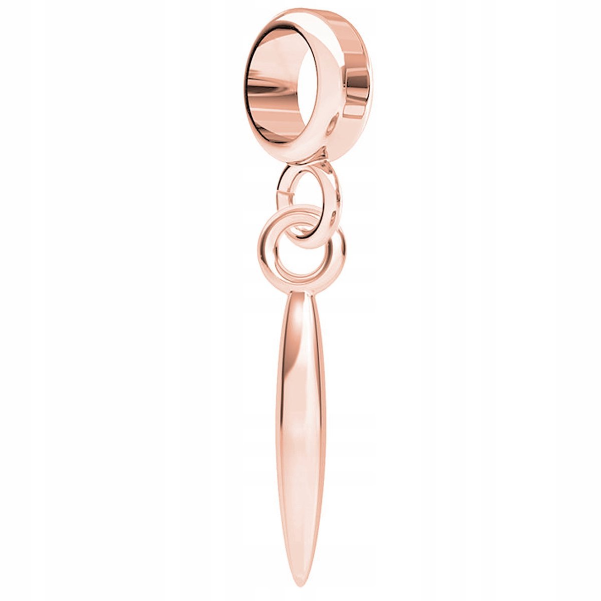 Charms Pozłacany Wiszący Kolec Piórko Piórko Sopel Szpikulec SREBRO 925