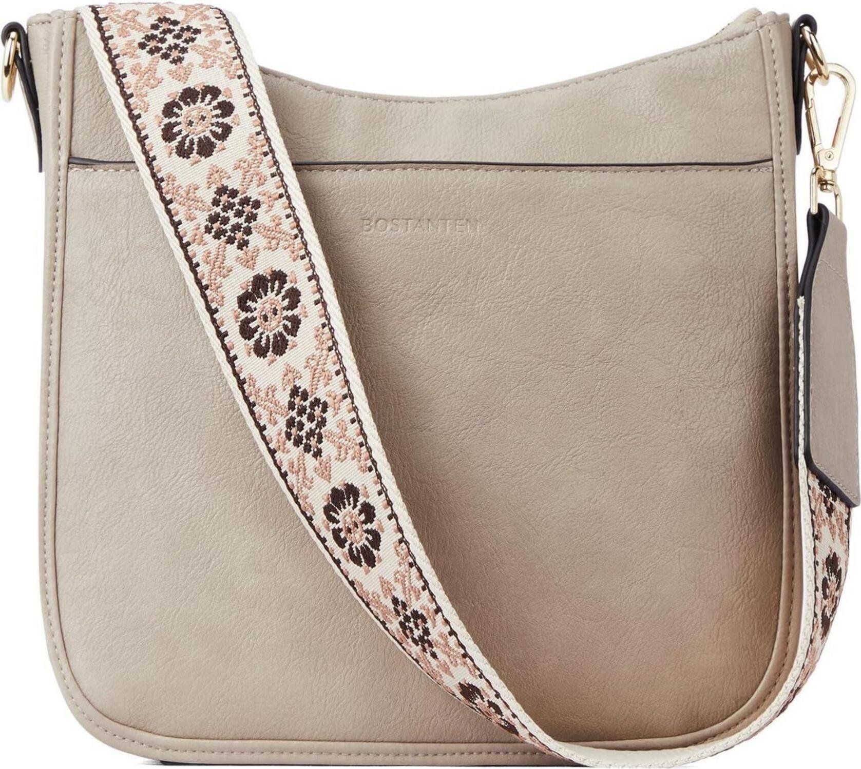 Torebka damska BOSTANTEN ze średniej skóry - torba na ramię z regulowanym szerokim paskiem na ramię