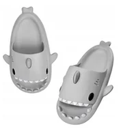 Skarpetki dla dzieci - GRUBE KLAPKI NA BASEN REKINY ANTYPOŚLIZGOWE KAPCIE SHARK SZARE 40-41 - miniaturka - grafika 1
